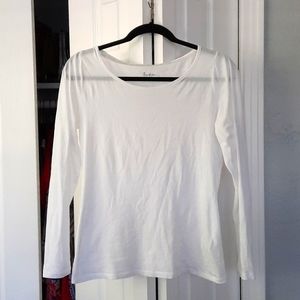 Boden white cotton long sleeve t-shirt